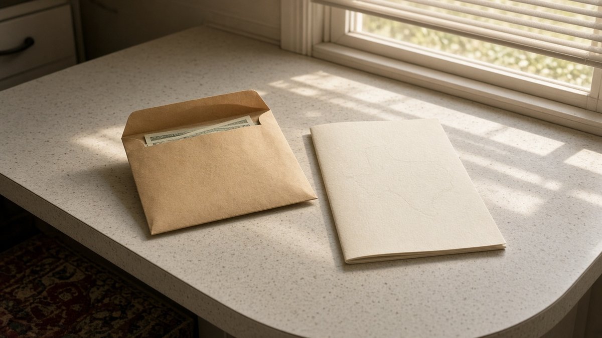 Rehab without insurance kraft envelope and a blank Texas benefits pamphlet on Formica